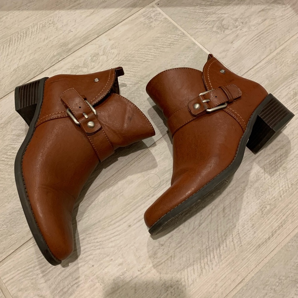 Brown Motorcycle Ankle Boots